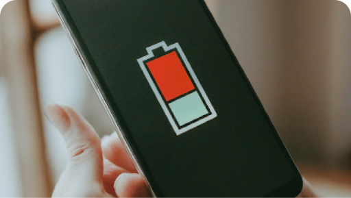 Image of a phone with low battery