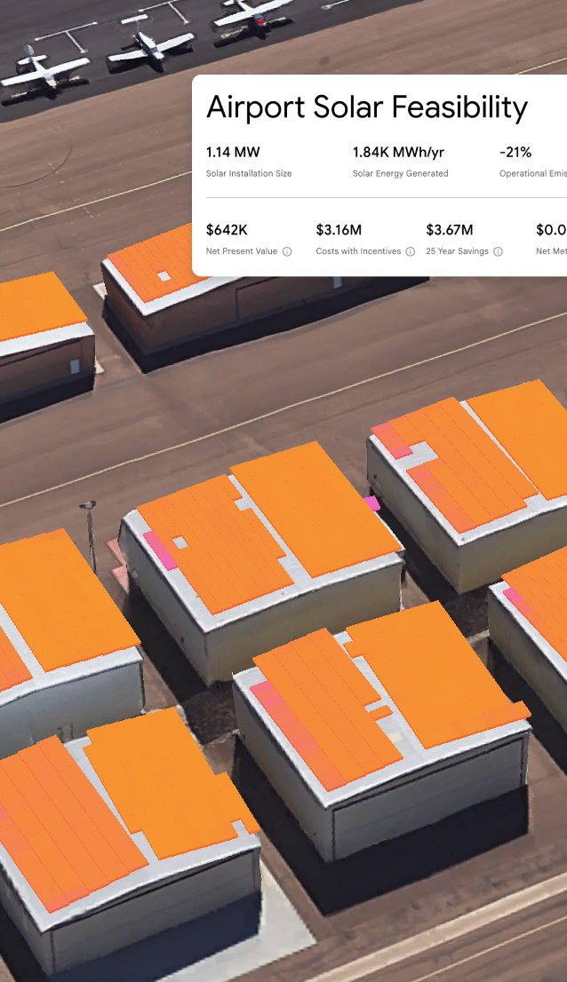Heat map of building roofs for solar panel placement