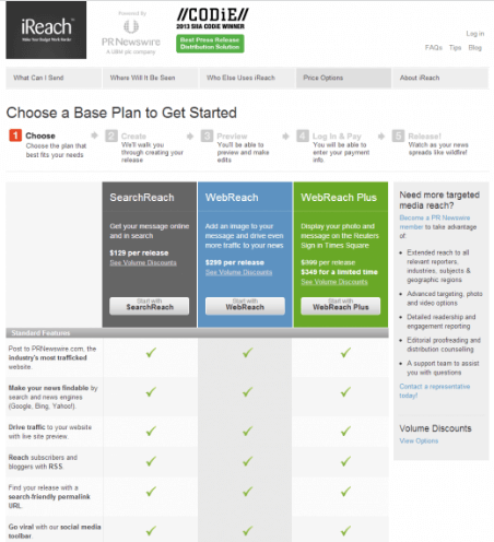 A screenshot of a redesigned version of a conversion process where more product options were offered to segment users.