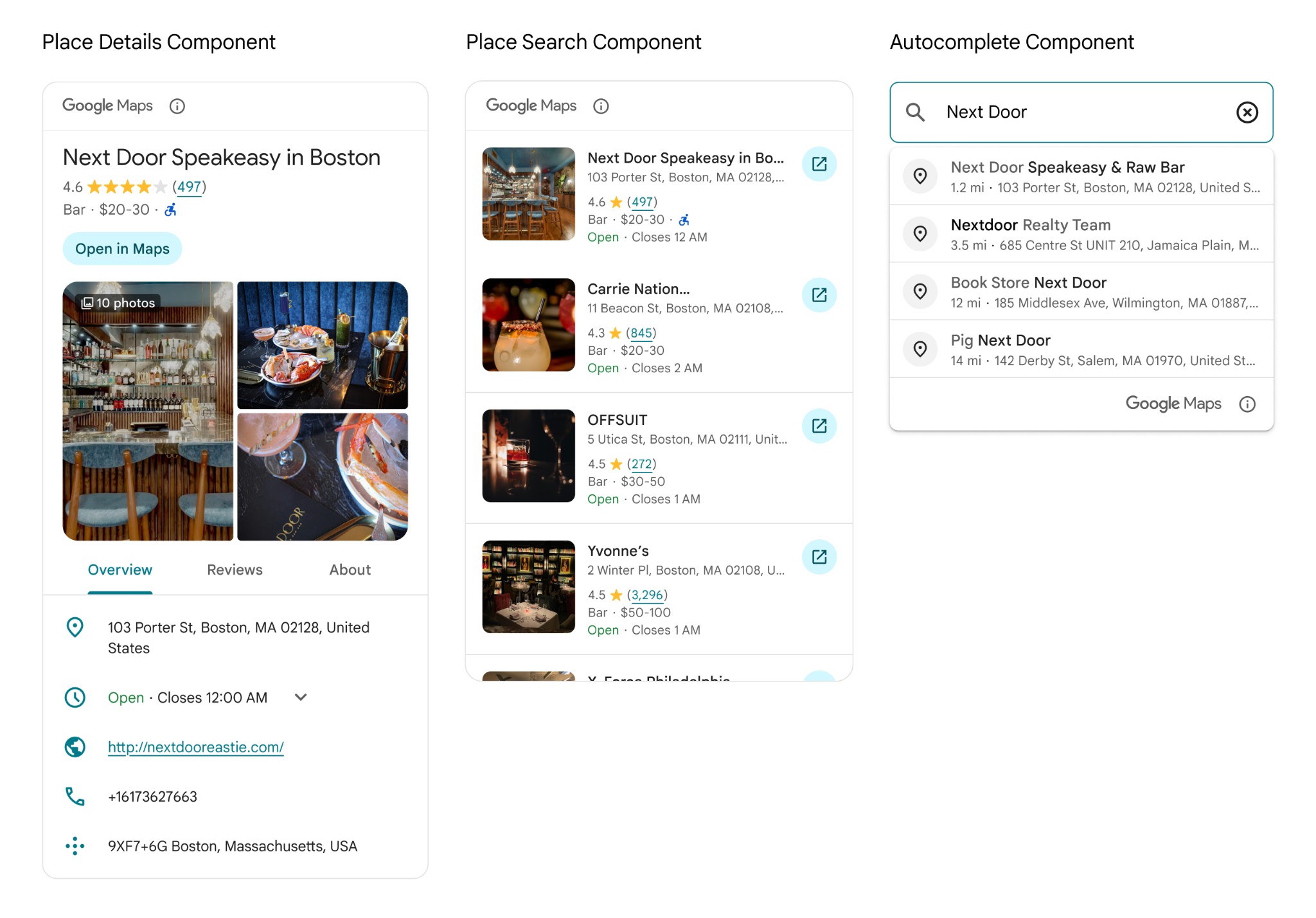 Places UI Kit Components