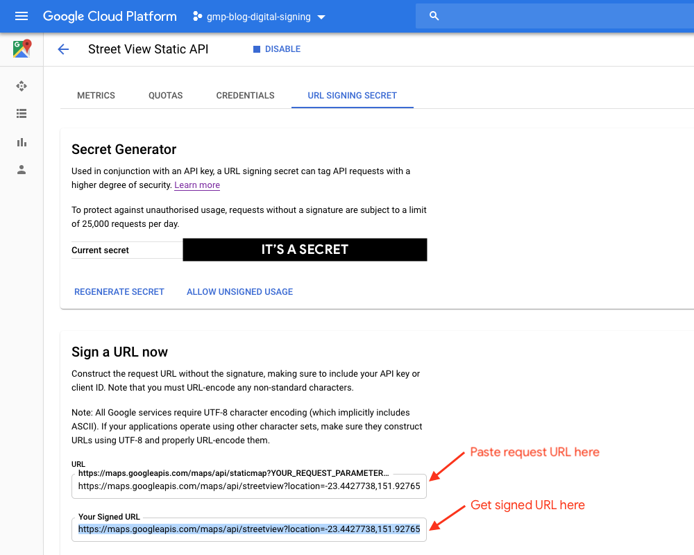 URL Signing
