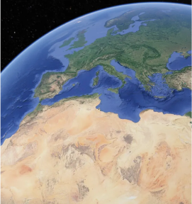 A partial image of the globe