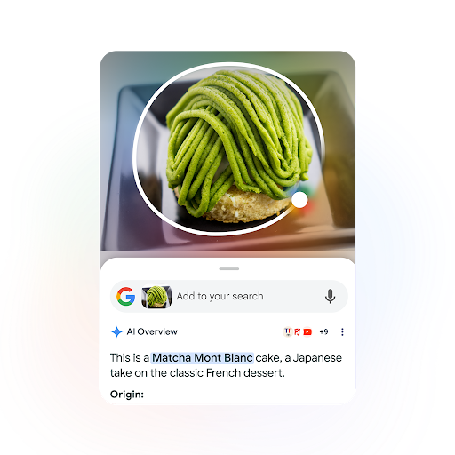 A  container of pickles is circled and used as an example to show how the AI overview capability works on Circle to Search.