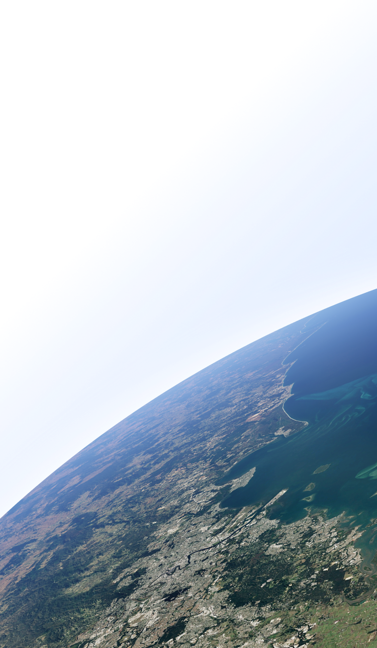 View of a globe from space