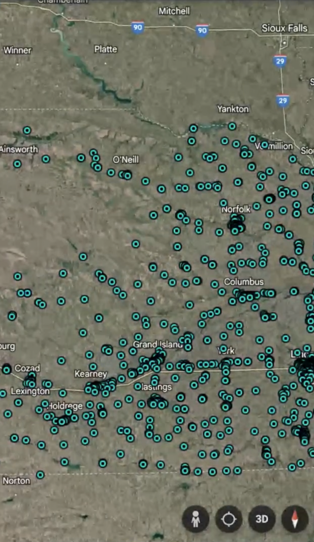 Satellite image of the Earth with UI displaying different Google Earth capabilities