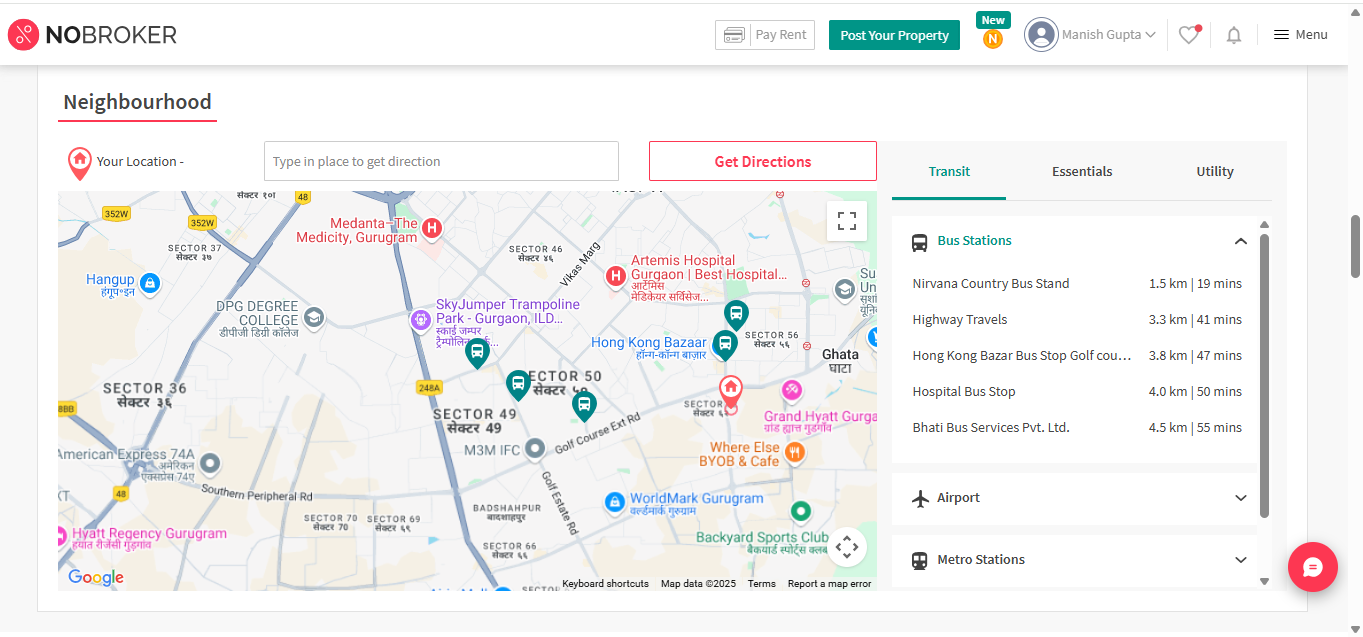 NoBroker transportation view