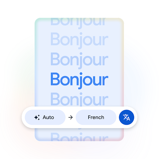 An example of the translation capability on Circle to Search shows how to translate to French.