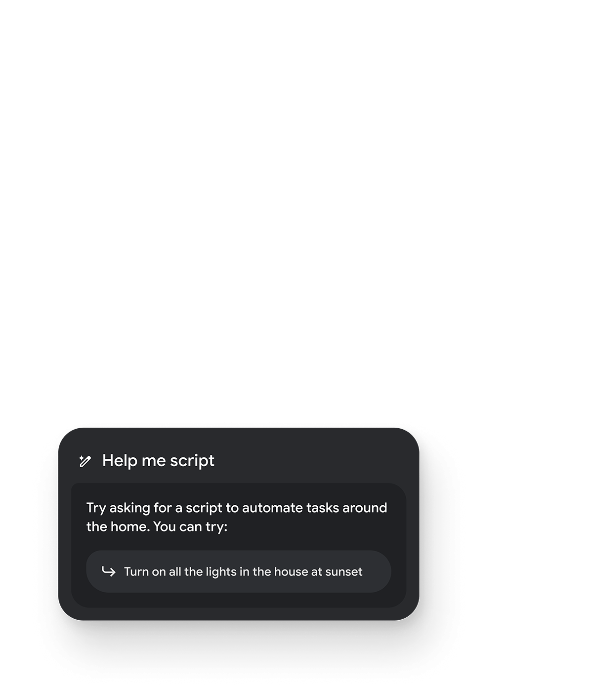 Image of Google Home automations turning on the lights at sunset